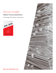 Decision Insights Infobesity: The enemy of good decisions