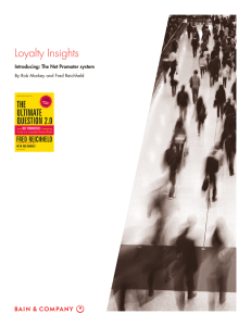 Loyalty Insights Introducing: The Net Promoter system