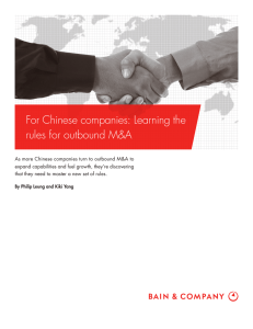 For Chinese companies: Learning the rules for outbound M&amp;A