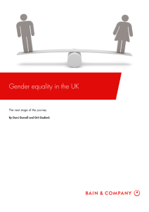 Gender equality in the UK The next stage of the journey
