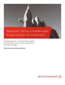 Beyond lean: Gaining a competitive edge through sustained cost transformation