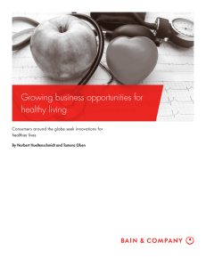 Growing business opportunities for healthy living healthier lives