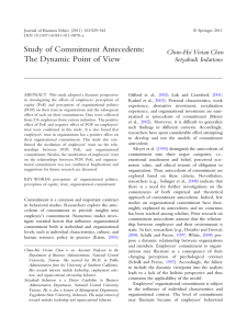 Study of Commitment Antecedents: The Dynamic Point of View Chun-Hsi Vivian Chen