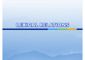 LEXICAL RELATIONS