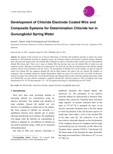 Development of Chloride Electrode Coated Wire and Gunungkidul Spring Water