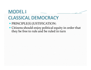MODEL I CLASSICAL DEMOCRACY