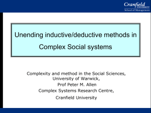 Unending inductive/deductive methods in Complex Social systems