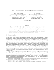 The Link Prediction Problem for Social Networks