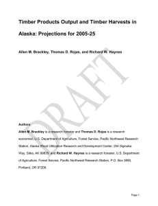 Timber Products Output and Timber Harvests in Alaska: Projections for 2005-25