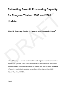 DRAFT Estimating Sawmill Processing Capacity for Tongass Timber: 2003 and 2004 Update