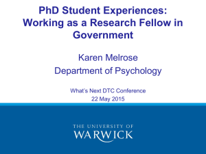 PhD Student Experiences: Working as a Research Fellow in Government