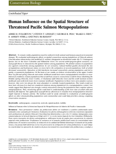 Human Influence on the Spatial Structure of Threatened Pacific Salmon Metapopulations