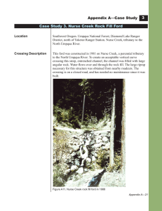 Appendix A—Case Study Case Study 3. Nurse Creek Rock Fill Ford 3