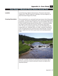 Appendix A—Case Study Case Study 7. Woodrock Guard Station Geoweb Ford 7