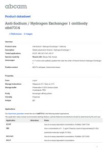 Anti-Sodium / Hydrogen Exchanger 1 antibody ab67314 Product datasheet 3 References