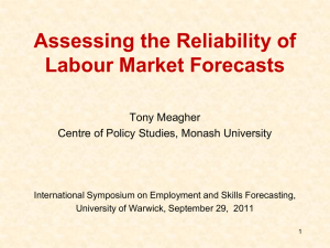 Assessing the Reliability of Labour Market Forecasts Tony Meagher