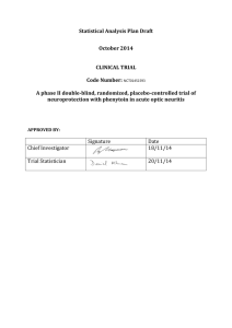 Statistical Analysis Plan Draft October 2014  CLINICAL TRIAL