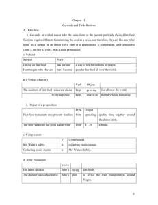 Chapter II: Gerunds and To-Infinitives A. Definition