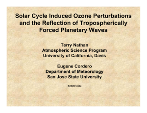 Solar Cycle Induced Ozone Perturbations and the Reflection of Tropospherically