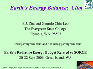 Earth’s Energy Balance:  Clima