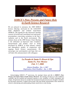 SORCE’s Past, Present, and Future Role in Earth Science Research