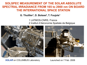 SOLSPEC MEASUREMENT OF THE SOLAR ABSOLUTE THE INTERNATIONAL SPACE STATION