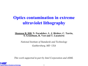 Optics contamination in extreme ultraviolet lithography