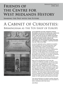 A Cabinet of Curiosities: Friends of the Centre for West Midlands History