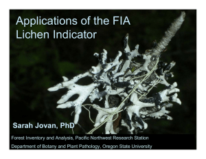 Applications of the FIA Lichen Indicator Sarah Jovan, PhD