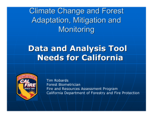 Climate Change and Forest Adaptation, Mitigation and Monitoring Data and Analysis Tool