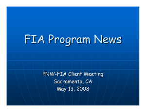 FIA Program News PNW - FIA Client Meeting