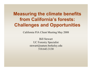 Measuring the climate benefits from California’s forests: Challenges and Opportunities
