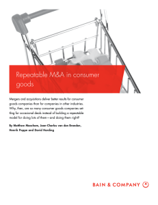 Repeatable M&amp;A in consumer goods