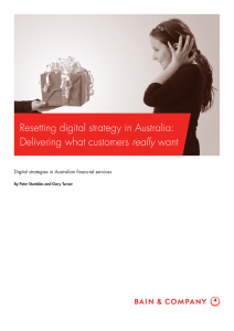 Resetting digital strategy in Australia: really Digital strategies in Australian financial services