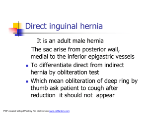 Direct inguinal hernia