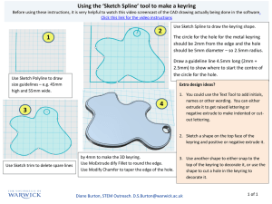 Using the ‘Sketch Spline’ tool to make a keyring