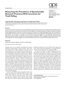Measuring the Prevalence of Questionable Research Practices With Incentives for