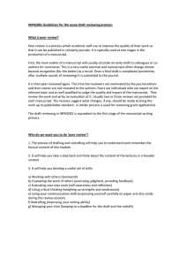 INFN2001 Guidelines for the essay draft reviewing process:    What is peer review?  Peer review is a process which academic staff use to improve the quality of their work so 