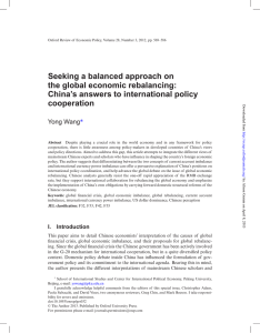 Seeking a balanced approach on the global economic rebalancing: