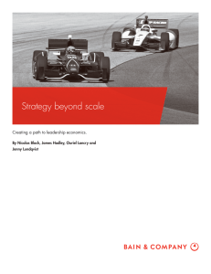Strategy beyond scale Creating a path to leadership economics. Jenny Lundqvist