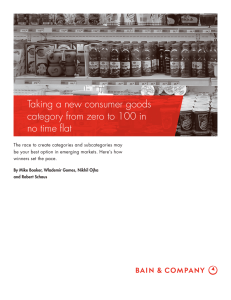 Taking a new consumer goods category from zero to 100 in