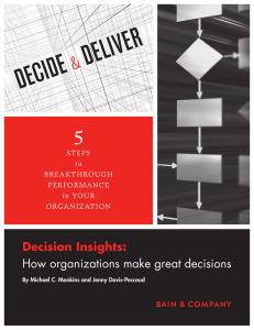 Decision Insights: How organizations make great decisions