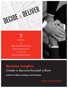 Decision Insights: Create a decision-focused culture