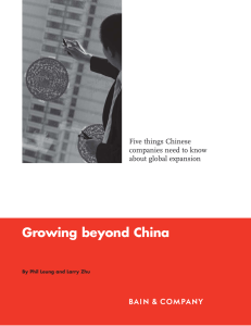 Growing beyond China Five things Chinese companies need to know about global expansion