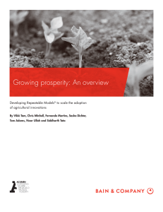 Growing prosperity: An overview Developing Repeatable Models to scale the adoption