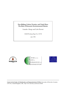 Free-Riding, Carbon Treaties, and Trade Wars: Lisandro Abrego and Carlo Perroni