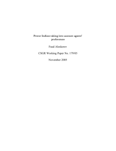 Faud Aleskerov CSGR Working Paper No. 179/05 November 2005