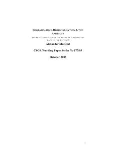 Alexander Macleod  CSGR Working Paper Series No 177/05 October 2005