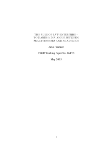 Julio Faundez CSGR Working Paper No. 164/05 May 2005