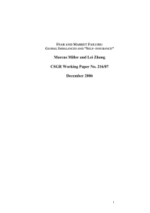 Marcus Miller and Lei Zhang  CSGR Working Paper No. 216/07 December 2006